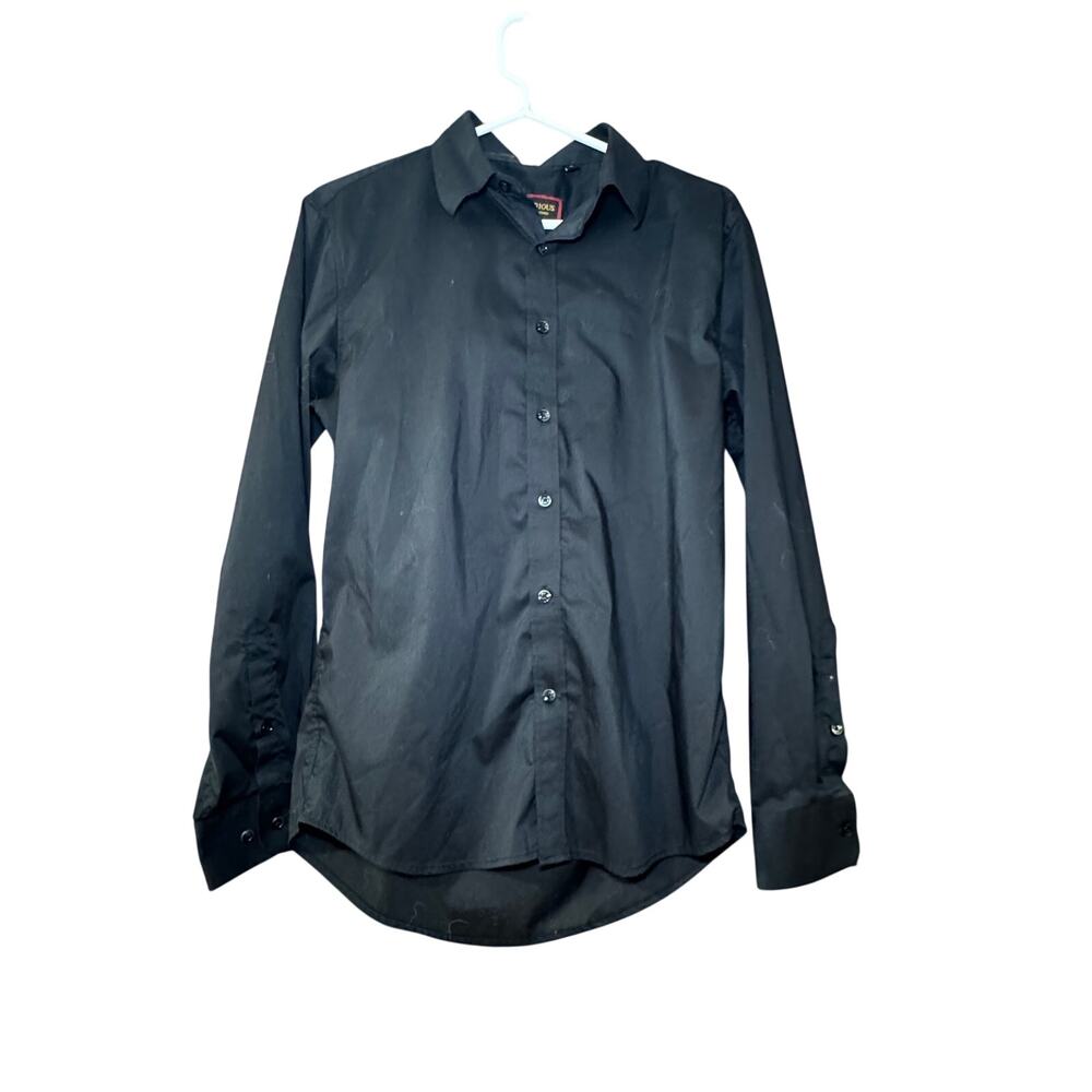 Luxurious Men’s Black Button Down Dress Shirt Size S